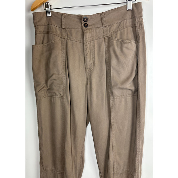 Sundance Relaxed Fit Utility Pants Lyocell Viscose Blend Beige Women's Size 10 - Picture 3 of 8